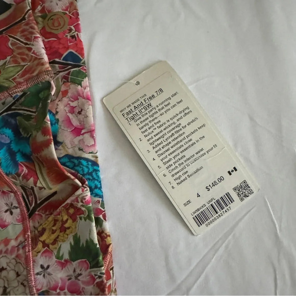 🆕🌸 Lululemon Seawheeze 2018 Fast and Free 7/8 Tight II Floral Cherry Blossom - Picture 6 of 9